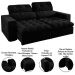 Sofá Retrátil e Reclinável 3 Lugares 200cm Viena A12 Suede Preto - Mpozenato
