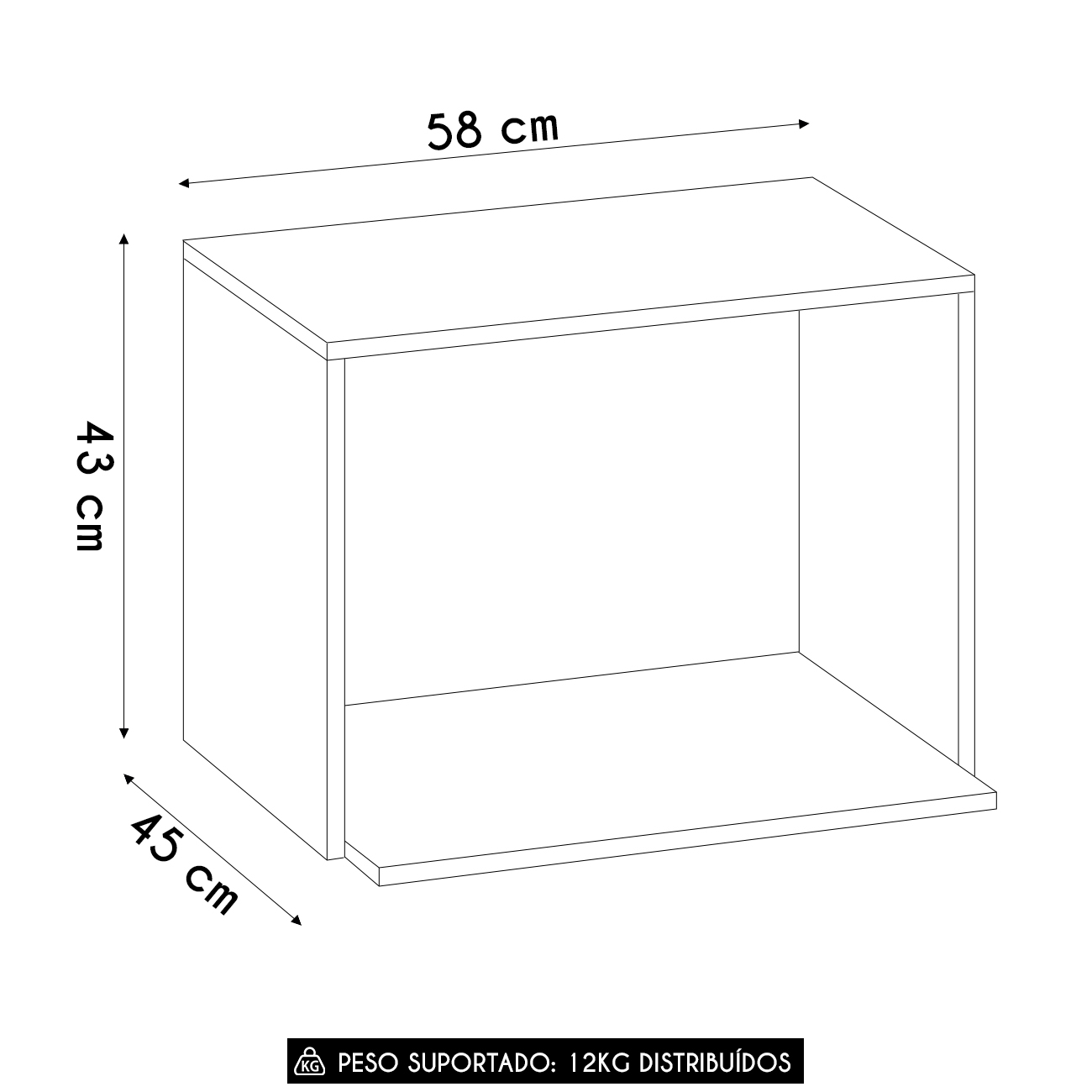 Suporte Micro-ondas Forno 58cm Aéreo Grace Carvalho Oak Z44 - Mpozenato
