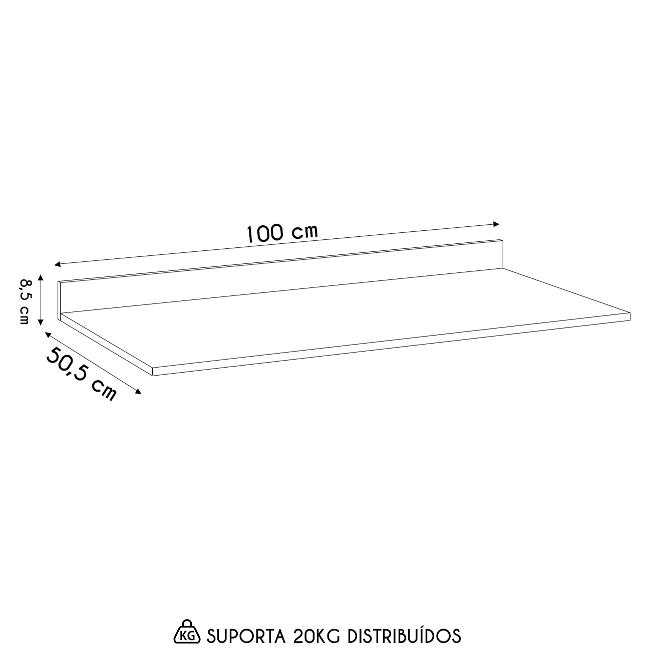 Tampo Para Balcão de Cozinha 100cm MDP Z34 Freijó - Mpozenato