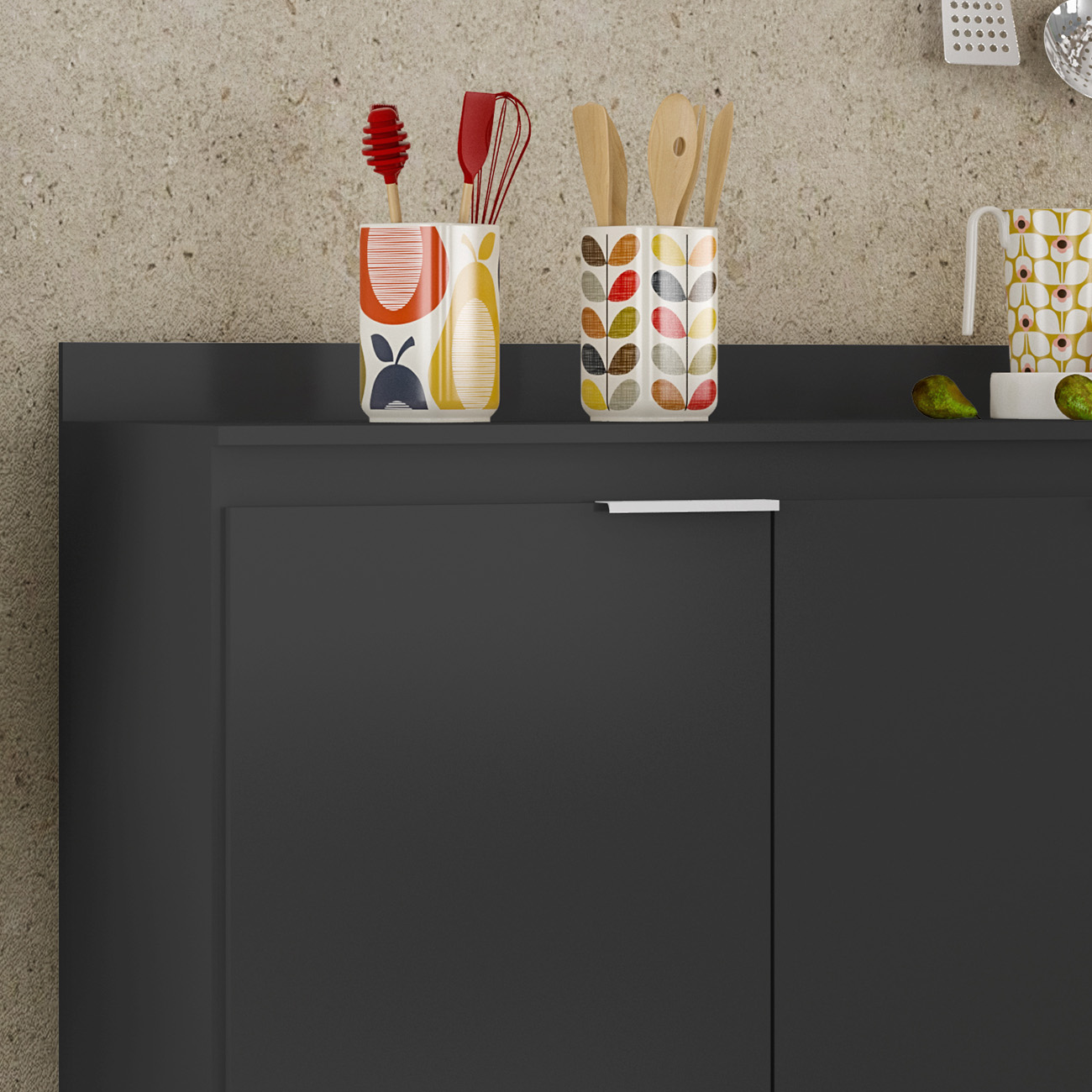 Tampo Para Balcão de Cozinha 178cm MDP Z34 Preto            - Mpozenato