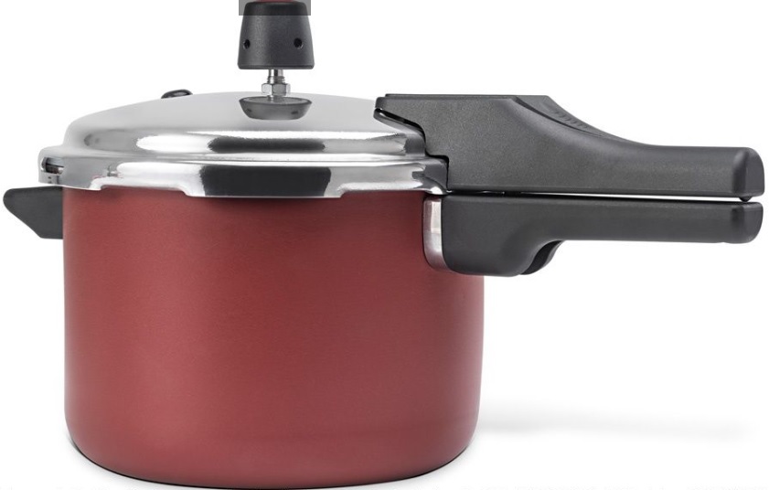 Panela de Pressão vermelha Fechamento Externo 4,5L aluminio Antiaderente Multiflon 73145 