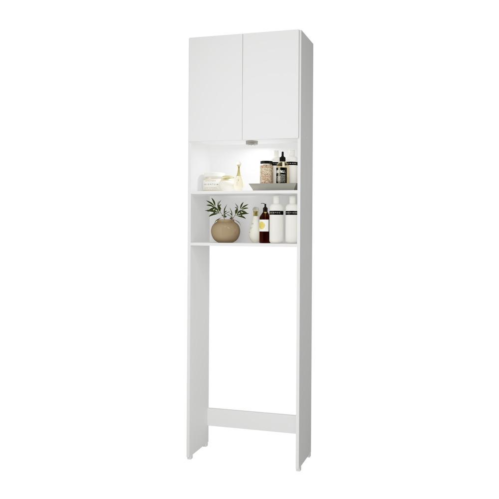  Armário Banheiro com Led para Vaso Sanitário e 2 portas Multimóveis FG3401 Branco