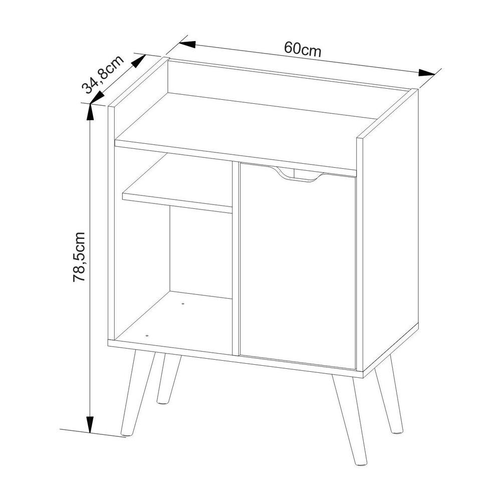 Adega Bar 60cm com 1 Porta Multimóveis CR50064 Amêndoa
