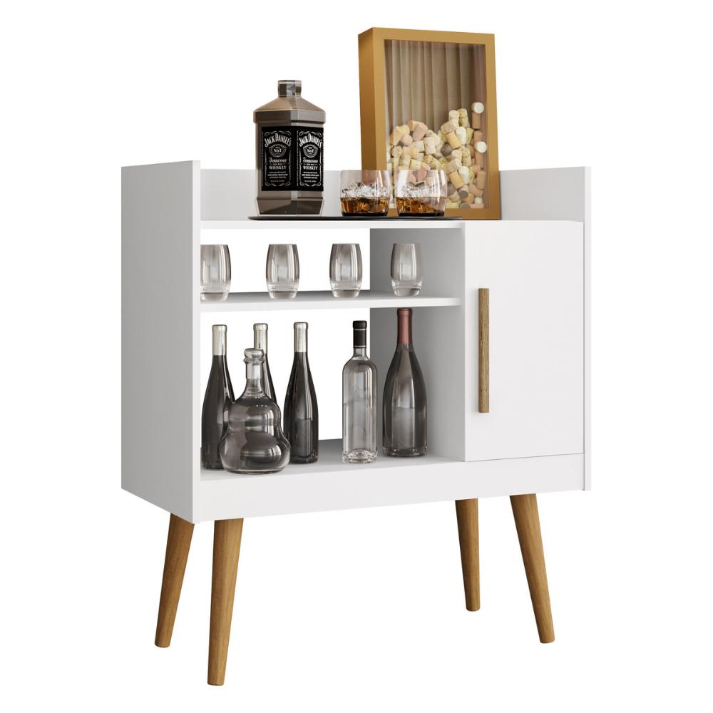 Adega Bar com 1 Porta Retrô 70,4cm Multimóveis CR50106 Branco