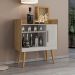 Adega Bar com 1 Porta Retrô 70,4cm Multimóveis CR50106 Cinamomo/Off White
