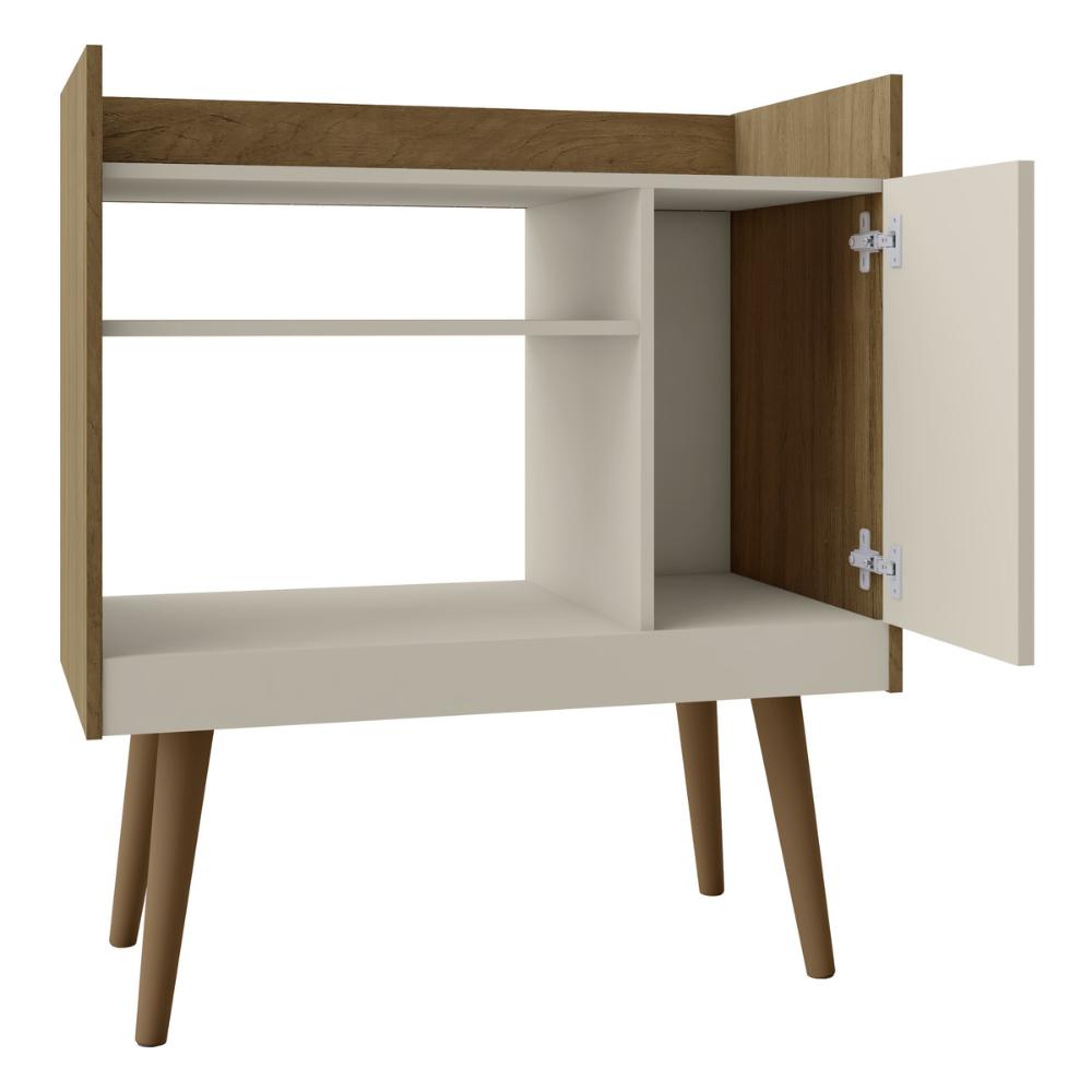 Adega Bar com 1 Porta Retrô 70,4cm Multimóveis CR50106 Cinamomo/Off White
