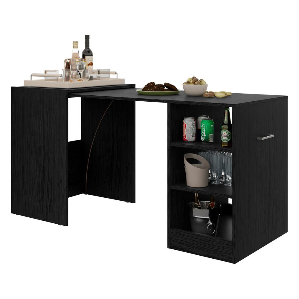 Aparador Bar com Mesa Dobrável Ibiza Multimóveis Preto