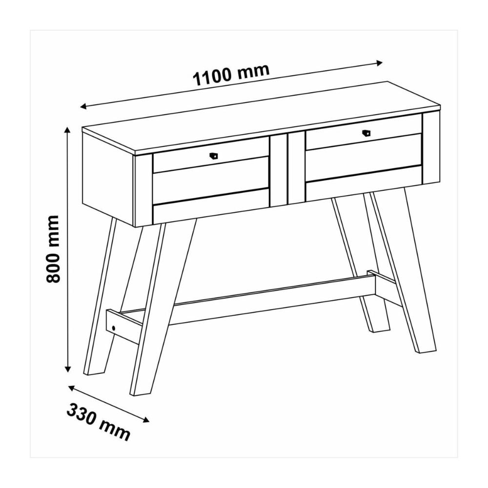 Aparador Buffet 110cm 2 Gavetas Retrô Multimóveis CR50125 Carvalho