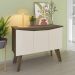 Aparador Buffet 110cm 3 Portas com Pés Retrô Multimóveis CR50128 Pinho/Off White
