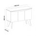 Aparador Buffet 110cm 3 Portas com Pés Retrô Multimóveis CR50128 Pinho/Off White