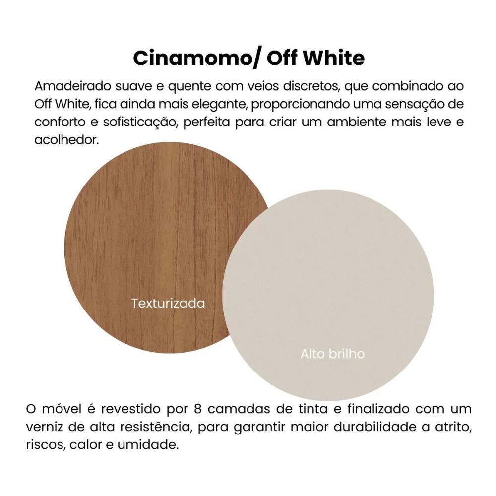 Aparador Buffet 120cm com 1 Porta Flex Multimóveis CR50127 Cinamomo/Off White