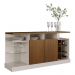 Aparador Buffet 136cm com Adega Embutida Multimóveis MP1100 Off White/Madeirado