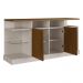 Aparador Buffet 136cm com Adega Embutida Multimóveis MP1100 Off White/Madeirado