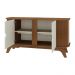 Aparador Buffet 140cm 2 Portas com Pés Retrô Multimóveis CR50129 Cinamomo/Off White