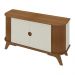 Aparador Buffet 140cm 2 Portas com Pés Retrô Multimóveis CR50129 Cinamomo/Off White
