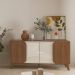Aparador Buffet 160cm 4 Portas com Pés Retrô Multimóveis CR50126 Off White/Cedro
