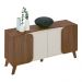 Aparador Buffet 160cm 4 Portas com Pés Retrô Multimóveis CR50126 Off White/Cedro