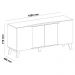 Aparador Buffet 160cm 4 Portas com Pés Retrô Multimóveis CR50126 Off White/Cedro
