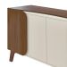 Aparador Buffet 160cm 4 Portas com Pés Retrô Multimóveis CR50126 Off White/Cedro