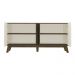 Aparador Buffet 160cm 4 Portas com Pés Retrô Multimóveis CR50126 Off White/Pinho Ripado
