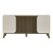 Aparador Buffet 160cm 4 Portas com Pés Retrô Multimóveis CR50126 Off White/Pinho Ripado