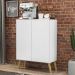 Aparador Buffet 2 Portas Retrô Veneza Multimóveis V3609 Branco/Natural