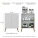 Aparador Buffet 2 Portas Retrô Veneza Multimóveis V3609 Branco/Natural