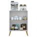 Aparador Buffet 2 Portas Retrô Veneza Multimóveis V3609 Branco/Natural