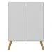 Aparador Buffet 2 Portas Retrô Veneza Multimóveis V3609 Branco/Natural