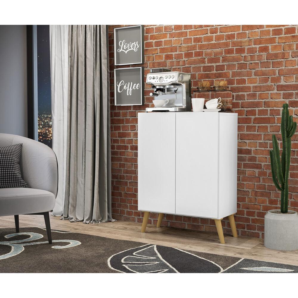 Aparador Buffet 2 Portas Retrô Veneza Multimóveis V3609 Branco/Natural