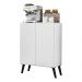 Aparador Buffet 2 Portas Retrô Veneza Multimóveis V3609 Branco/Preto