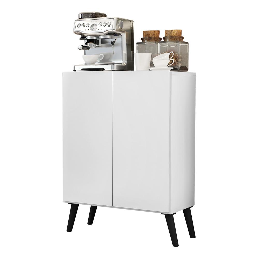 Aparador Buffet 2 Portas Retrô Veneza Multimóveis V3609 Branco/Preto