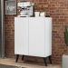 Aparador Buffet 2 Portas Retrô Veneza Multimóveis V3609 Branco/Preto
