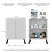 Aparador Buffet 2 Portas Retrô Veneza Multimóveis V3609 Branco/Preto