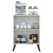 Aparador Buffet 2 Portas Retrô Veneza Multimóveis V3609 Branco/Preto