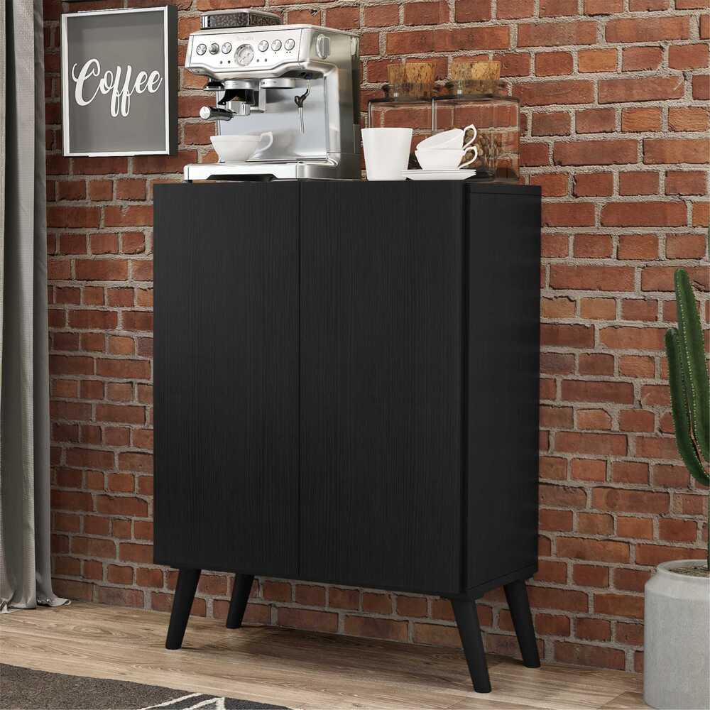 Aparador Buffet 2 Portas Retrô Veneza Multimóveis V3609 Preto