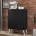 Aparador Buffet 2 Portas Retrô Veneza Multimóveis V3609 Preto/Branco