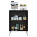 Aparador Buffet 2 Portas Retrô Veneza Multimóveis V3609 Preto/Branco