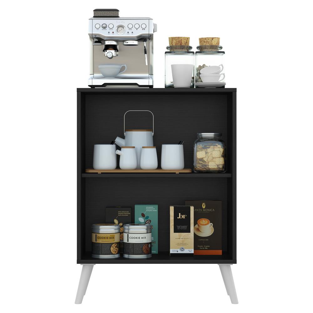 Aparador Buffet 2 Portas Retrô Veneza Multimóveis V3609 Preto/Branco