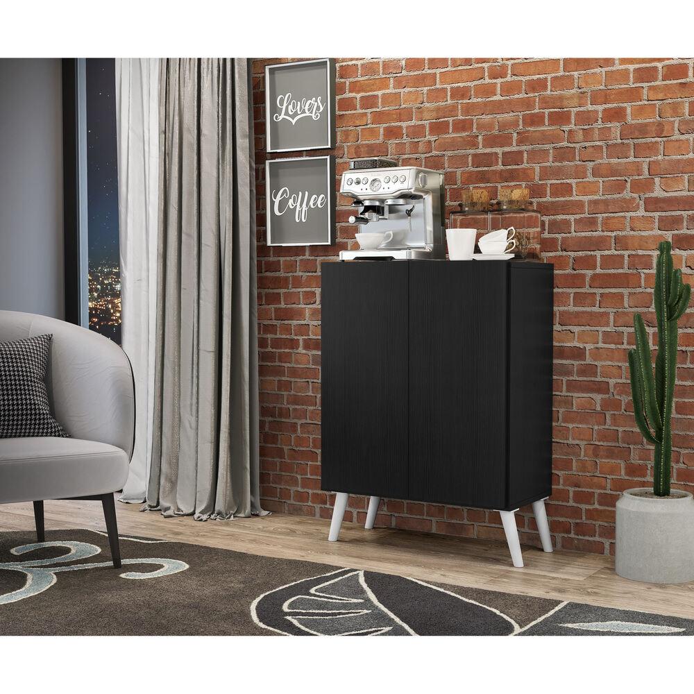 Aparador Buffet 2 Portas Retrô Veneza Multimóveis V3609 Preto/Branco