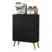 Aparador Buffet 2 Portas Retrô Veneza Multimóveis V3609 Preto/Natural
