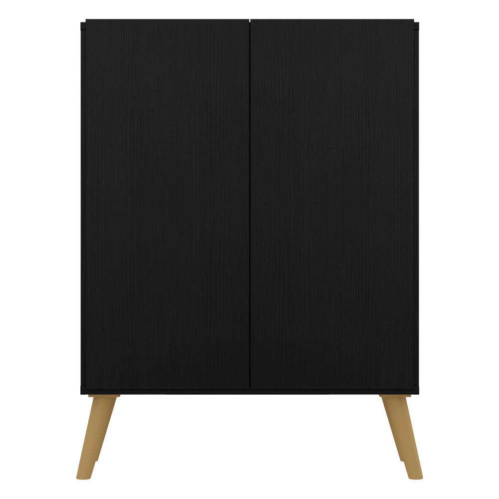 Aparador Buffet 2 Portas Retrô Veneza Multimóveis V3609 Preto/Natural