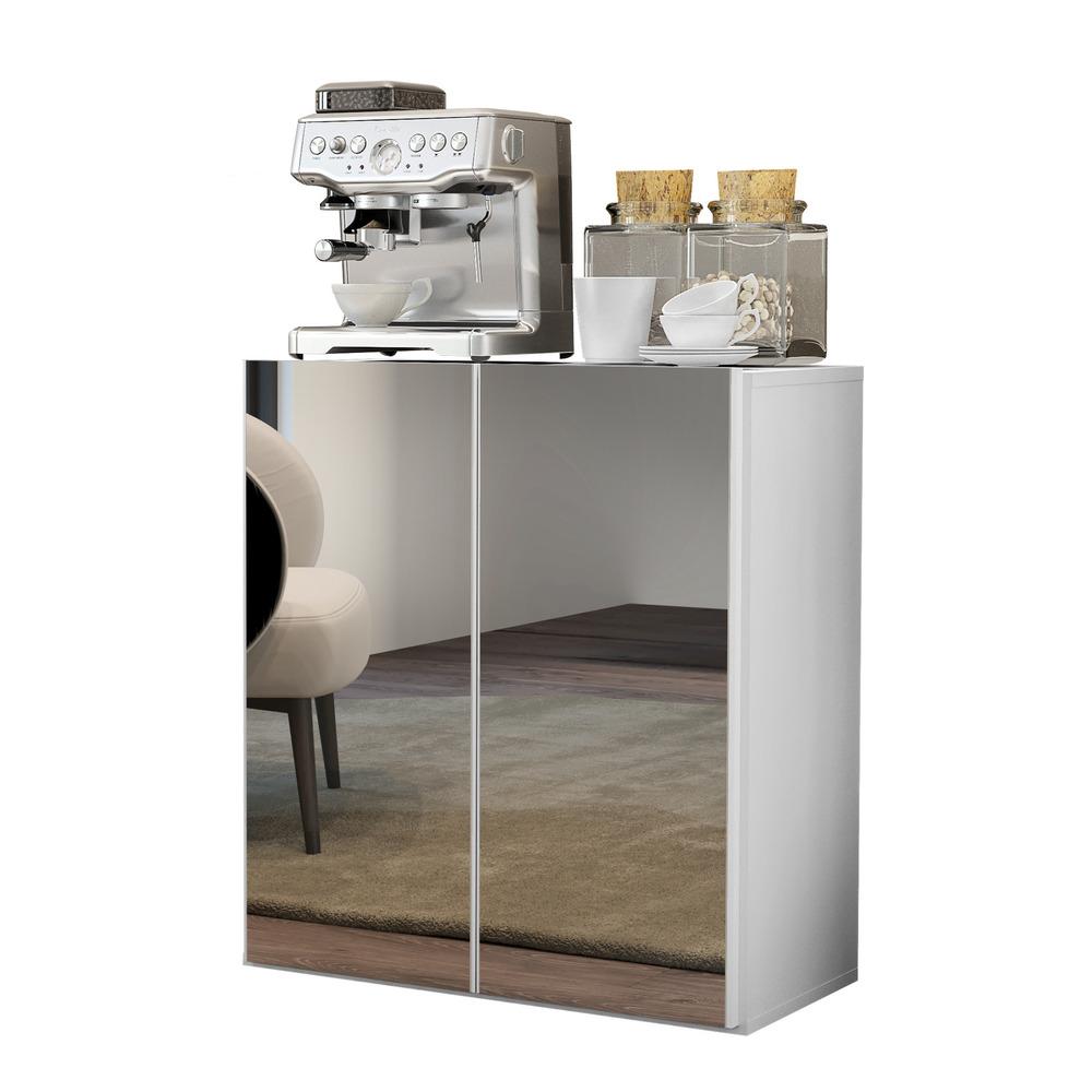 Aparador Buffet 2 Portas com Espelho Vegas Multimóveis V3611 Branco