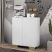 Aparador Buffet 2 Portas com Pés Quadrados Veneza Multimóveis V3610 Branco/Natural