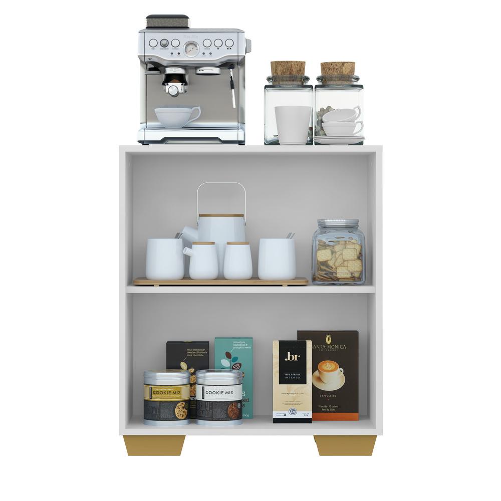 Aparador Buffet 2 Portas com Pés Quadrados Veneza Multimóveis V3610 Branco/Natural