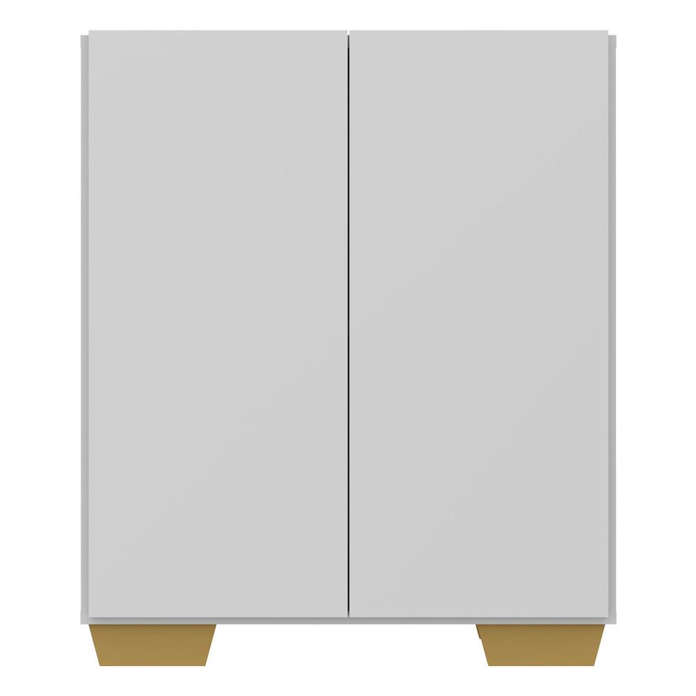 Aparador Buffet 2 Portas com Pés Quadrados Veneza Multimóveis V3610 Branco/Natural