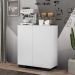 Aparador Buffet 2 Portas com Pés Quadrados Veneza Multimóveis V3610 Branco/Preto