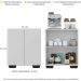 Aparador Buffet 2 Portas com Pés Quadrados Veneza Multimóveis V3610 Branco/Preto