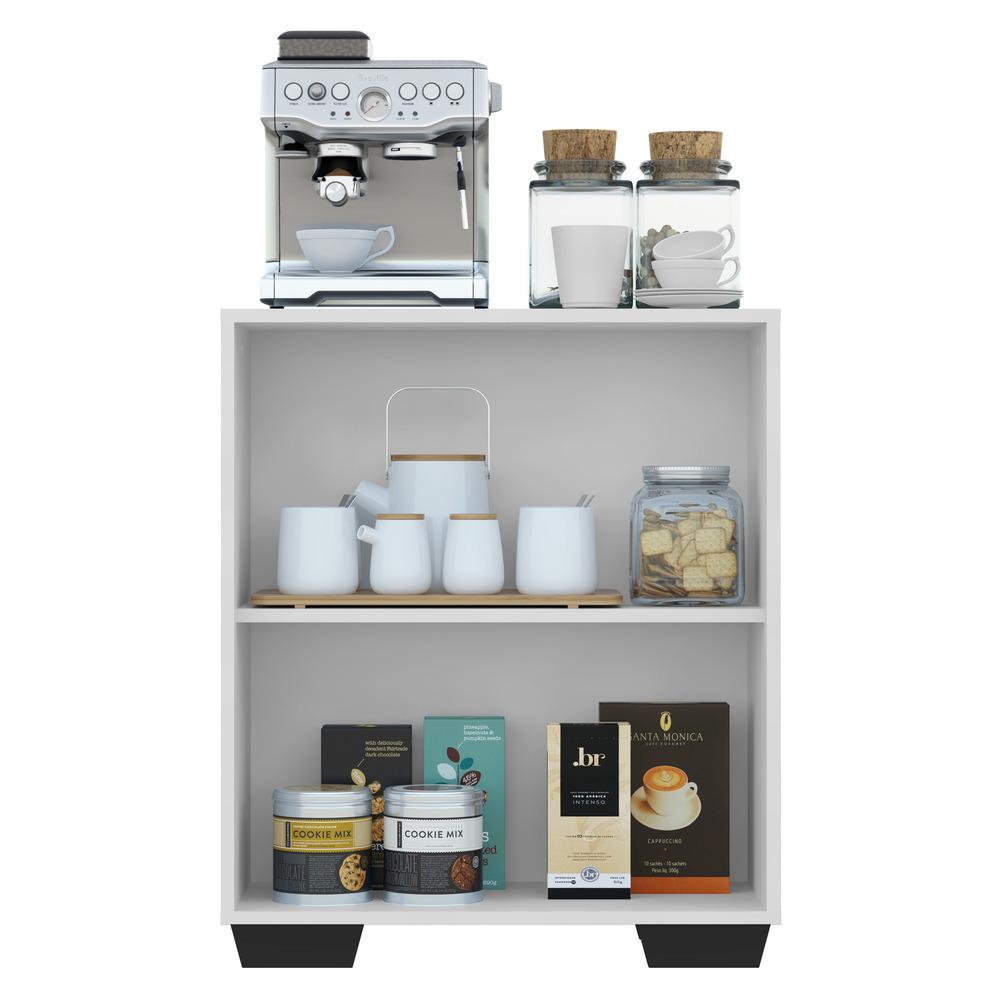 Aparador Buffet 2 Portas com Pés Quadrados Veneza Multimóveis V3610 Branco/Preto