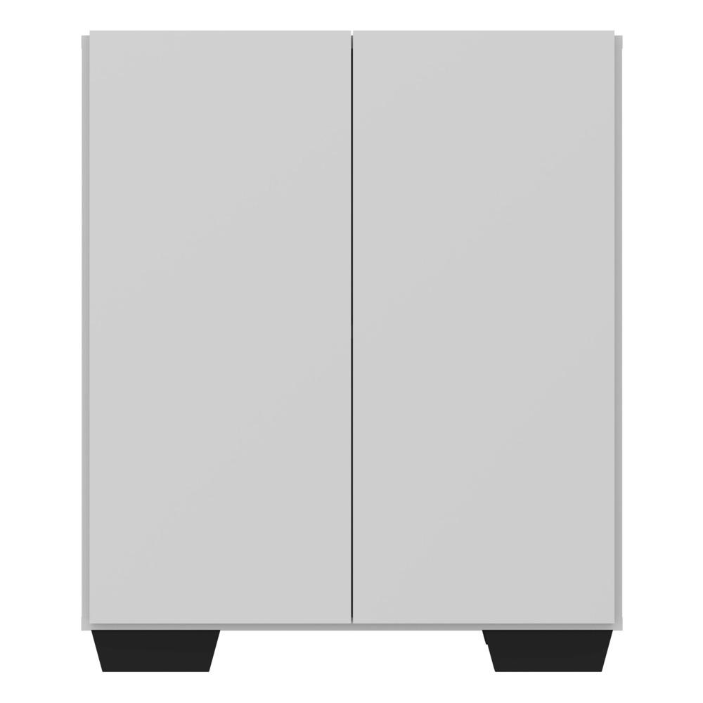 Aparador Buffet 2 Portas com Pés Quadrados Veneza Multimóveis V3610 Branco/Preto